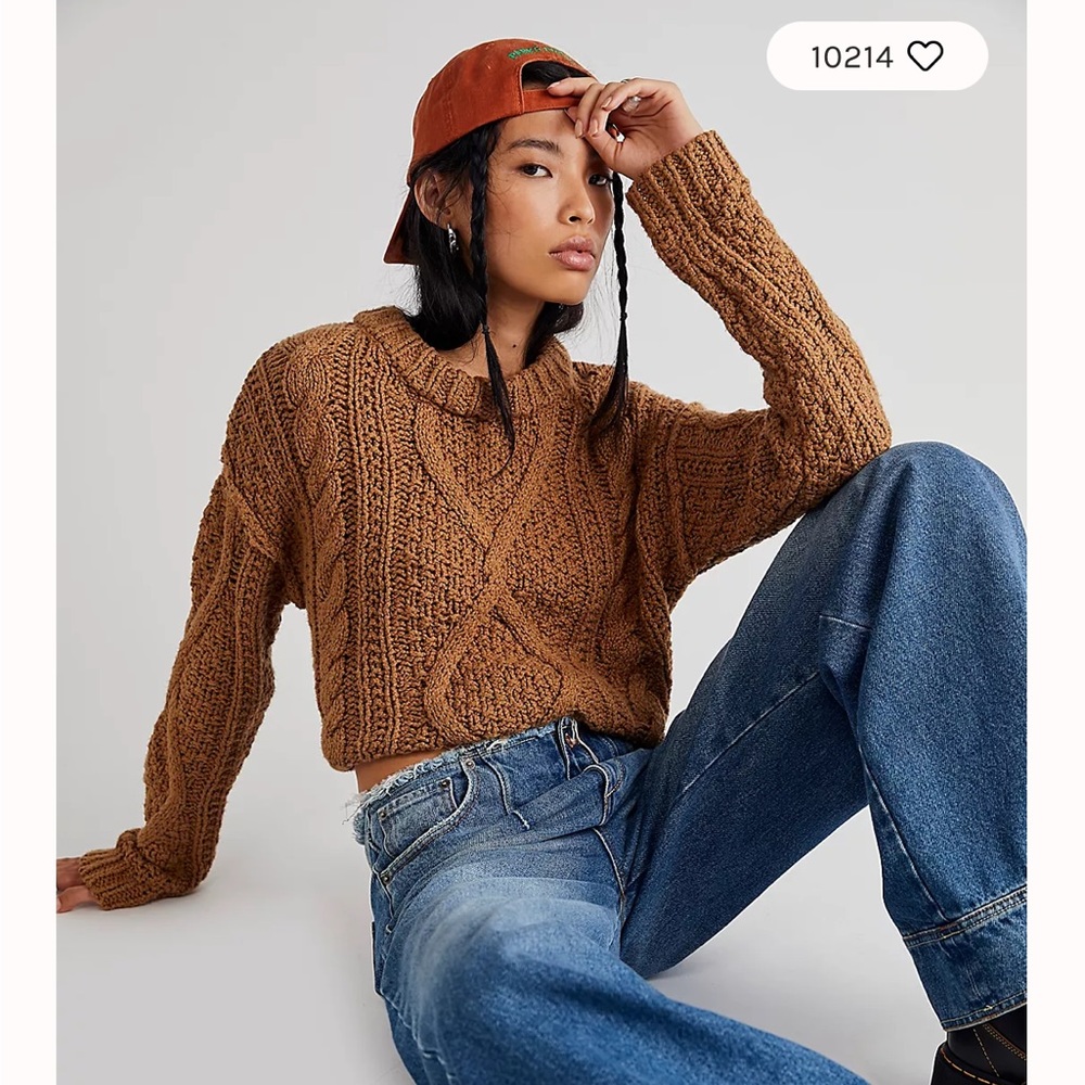 Free People Cutting Edge Cable Pullover SMALL